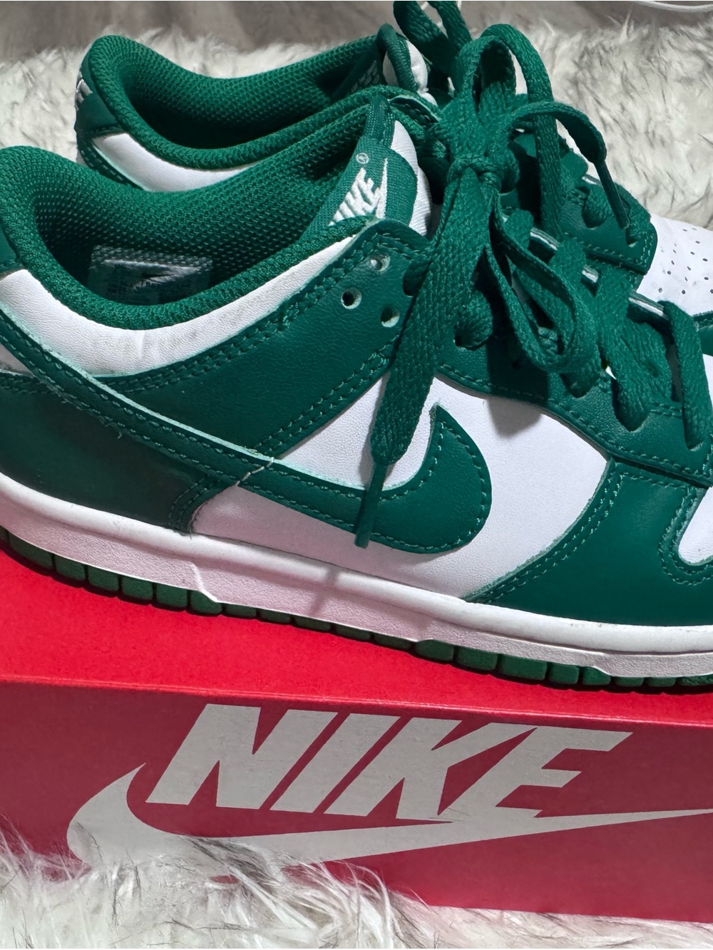Nike Kids Green and White Sneakers
